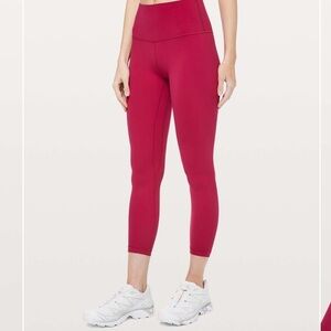 Lululemon wunder train ruby red 23” size 6